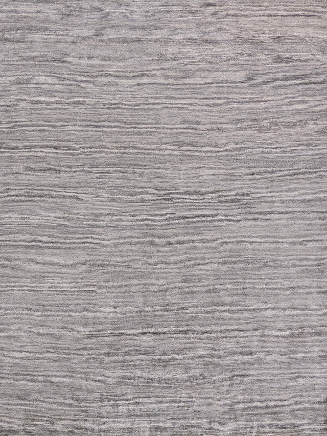 Exquisite Rugs Crush Hand Knotted Bamboo Silk in 3302 Dark Silver/Silver 9' x 12' Area Rug