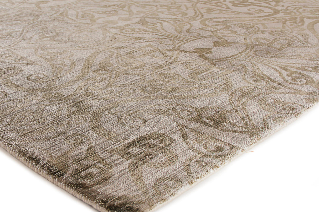 Exquisite Rugs Koda Hand Loomed Bamboo Silk in 3324 Light Beige 9' x 12' Area Rug