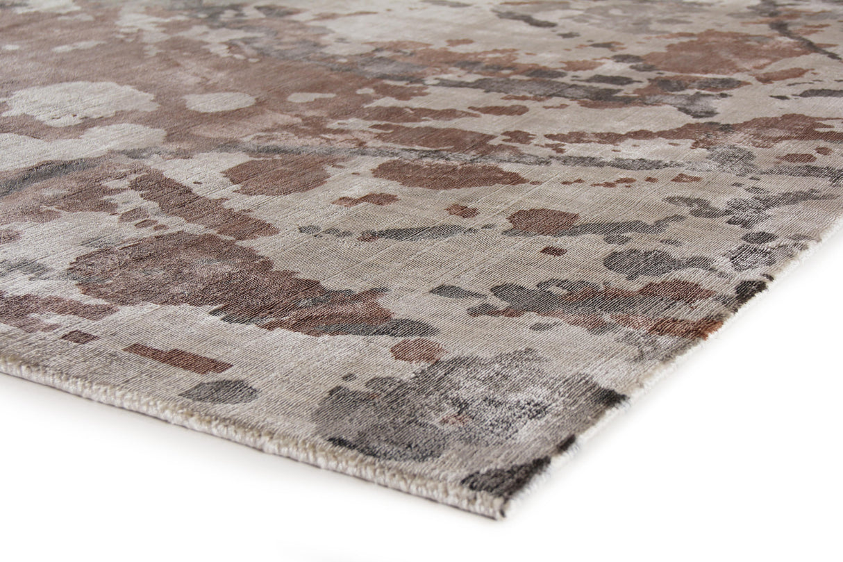 Exquisite Rugs Koda Hand Loomed Bamboo Silk in 3330 Copper/Charcoal 10' x 14' Area Rug