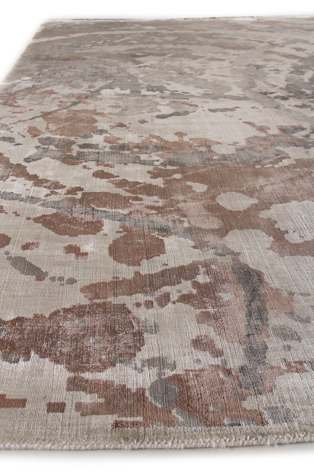 Exquisite Rugs Koda Hand Loomed Bamboo Silk in 3330 Copper/Charcoal 10' x 14' Area Rug