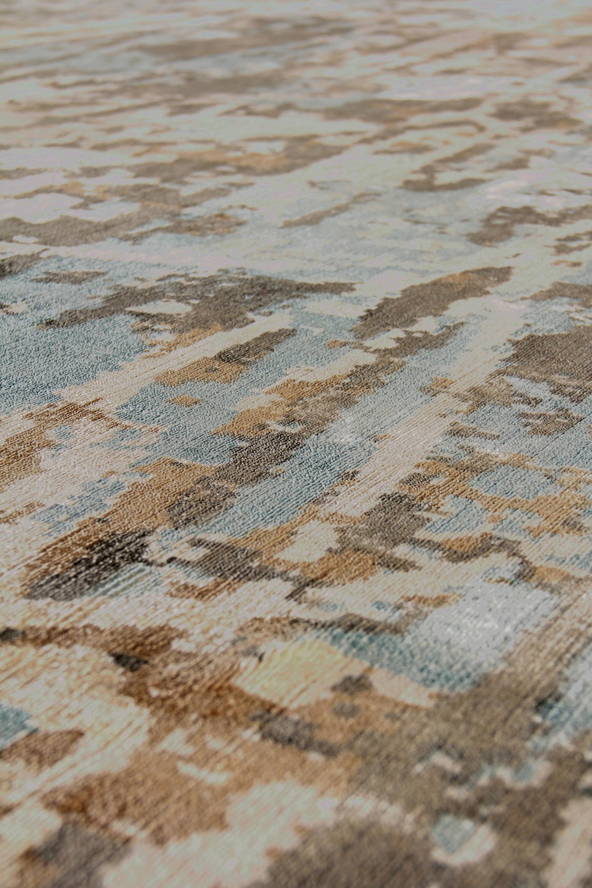 Exquisite Rugs Koda Hand Loomed Bamboo Silk in 3333 Blue/Brown 10' x 14' Area Rug