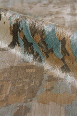 Exquisite Rugs Koda Hand Loomed Bamboo Silk in 3333 Blue/Brown 10' x 14' Area Rug