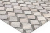 Exquisite Rugs Natural Hide Handmade Leather Hide in 3334 Ivory/Silver 5' x 8' Area Rug