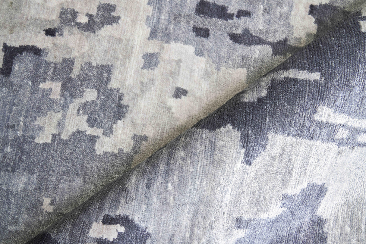 Exquisite Rugs Bamboo Silk Hand Knotted Bamboo Silk in 3341 Blue/Gray 6' x 9' Area Rug