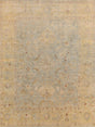 Exquisite Rugs Antique Weave Oushak Hand Knotted New Zealand Wool in 3344 Light Blue/Gold 14' x 18' Area Rug