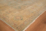 Exquisite Rugs Antique Weave Oushak Hand Knotted New Zealand Wool in 3344 Light Blue/Gold 14' x 18' Area Rug