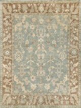 Exquisite Rugs Antique Weave Oushak Hand Knotted New Zealand Wool in 3346 Blue/Light Brown 12' x 15' Area Rug