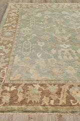 Exquisite Rugs Antique Weave Oushak Hand Knotted New Zealand Wool in 3346 Blue/Light Brown 12' x 15' Area Rug