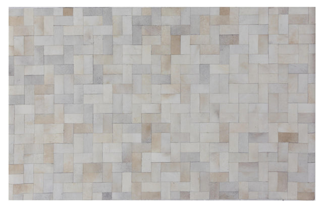 Exquisite Rugs Natural Hide Handmade Leather Hide in 3354 Ivory/Multi 10' x 13' Area Rug