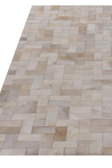 Exquisite Rugs Natural Hide Handmade Leather Hide in 3354 Ivory/Multi 10' x 13' Area Rug