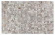Exquisite Rugs Natural Hide Handmade Leather Hide in 3355 Gray/Multi 5' x 8' Area Rug