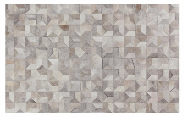 Exquisite Rugs Natural Hide Handmade Leather Hide in 3355 Gray/Multi 5' x 8' Area Rug
