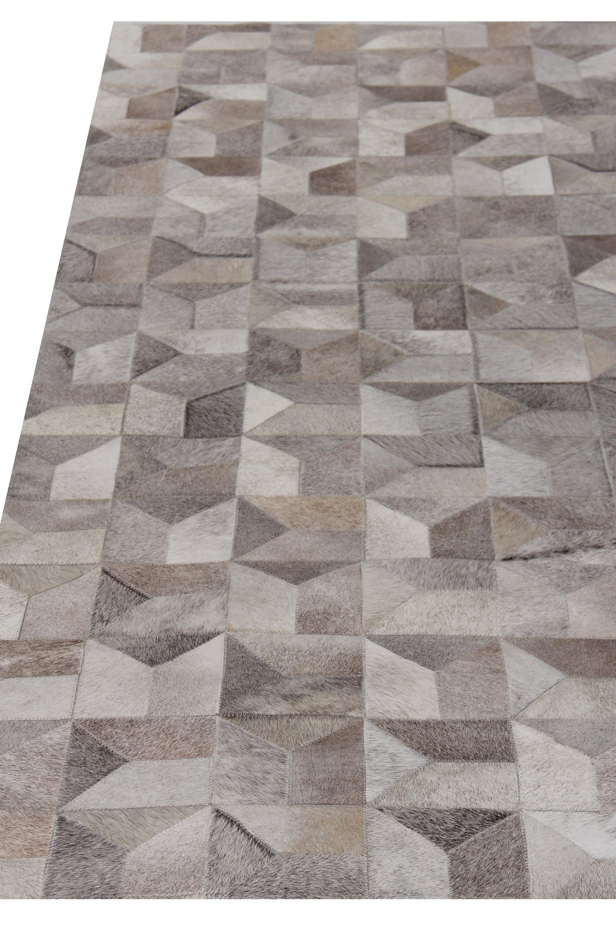 Exquisite Rugs Natural Hide Handmade Leather Hide in 3355 Gray/Multi 5' x 8' Area Rug