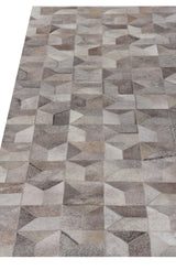Exquisite Rugs Natural Hide Handmade Leather Hide in 3355 Gray/Multi 5' x 8' Area Rug