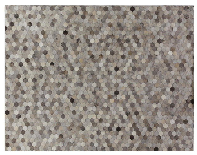 Exquisite Rugs Natural Hide Handmade Leather Hide in 3357 Dark Gray/Multi 8' x 11' Area Rug