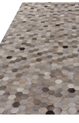 Exquisite Rugs Natural Hide Handmade Leather Hide in 3357 Dark Gray/Multi 8' x 11' Area Rug