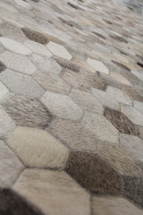 Exquisite Rugs Natural Hide Handmade Leather Hide in 3357 Dark Gray/Multi 8' x 11' Area Rug