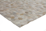 Exquisite Rugs Natural Hide Handmade Leather Hide in 3358 Ivory/Multi 8' x 11' Area Rug