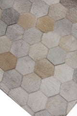 Exquisite Rugs Natural Hide Handmade Leather Hide in 3358 Ivory/Multi 8' x 11' Area Rug
