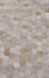 Exquisite Rugs Natural Hide Handmade Leather Hide in 3358 Ivory/Multi 8' x 11' Area Rug