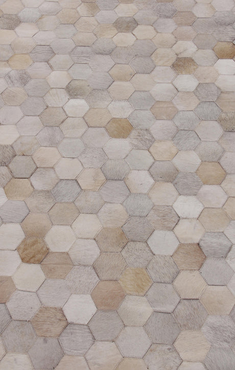 Exquisite Rugs Natural Hide Handmade Leather Hide in 3358 Ivory/Multi 8' x 11' Area Rug