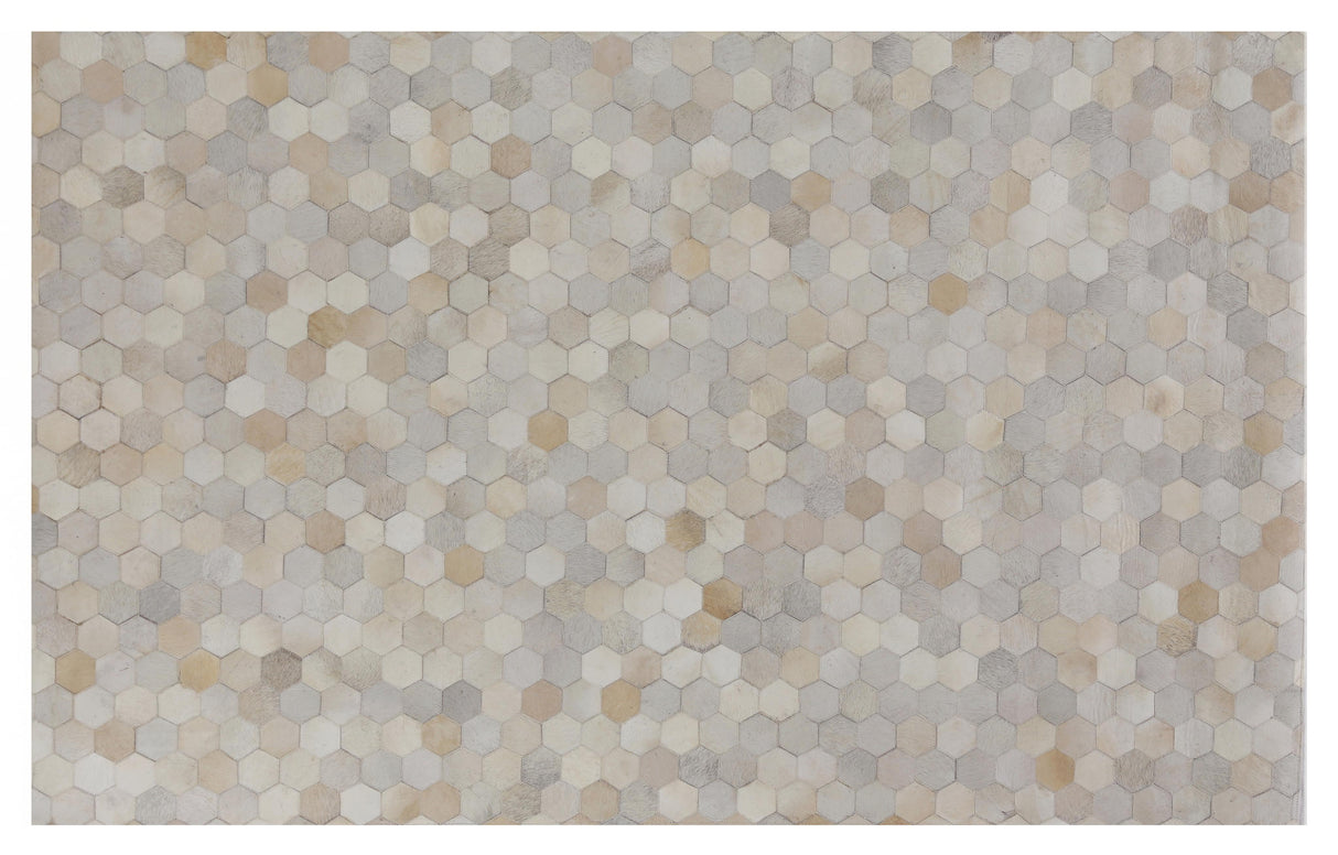 Exquisite Rugs Natural Hide Handmade Leather Hide in 3358 Ivory/Multi 8' x 11' Area Rug