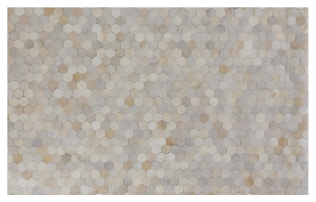 Exquisite Rugs Natural Hide Handmade Leather Hide in 3358 Ivory/Multi 8' x 11' Area Rug