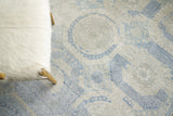 Exquisite Rugs Fine Mamluk Hand Knotted Bamboo Silk in 3371 Blue 10' x 14' Area Rug