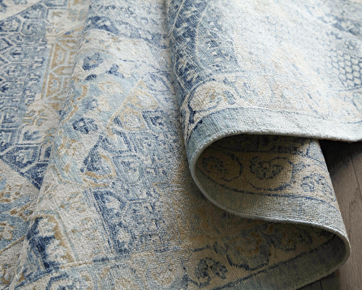 Exquisite Rugs Fine Mamluk Hand Knotted Bamboo Silk in 3371 Blue 12' x 15' Area Rug