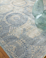 Exquisite Rugs Fine Mamluk Hand Knotted Bamboo Silk in 3371 Blue 6' x 9' Area Rug