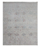 Exquisite Rugs Beverly Hand Knotted Wool/Bamboo Silk in 3373 Light Blue/Gray 10' x 14' Area Rug