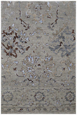 Exquisite Rugs Beverly Hand Knotted Wool/Bamboo Silk in 3373 Light Blue/Gray 10' x 14' Area Rug