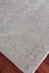 Exquisite Rugs Beverly Hand Knotted Wool/Bamboo Silk in 3373 Light Blue/Gray 10' x 14' Area Rug