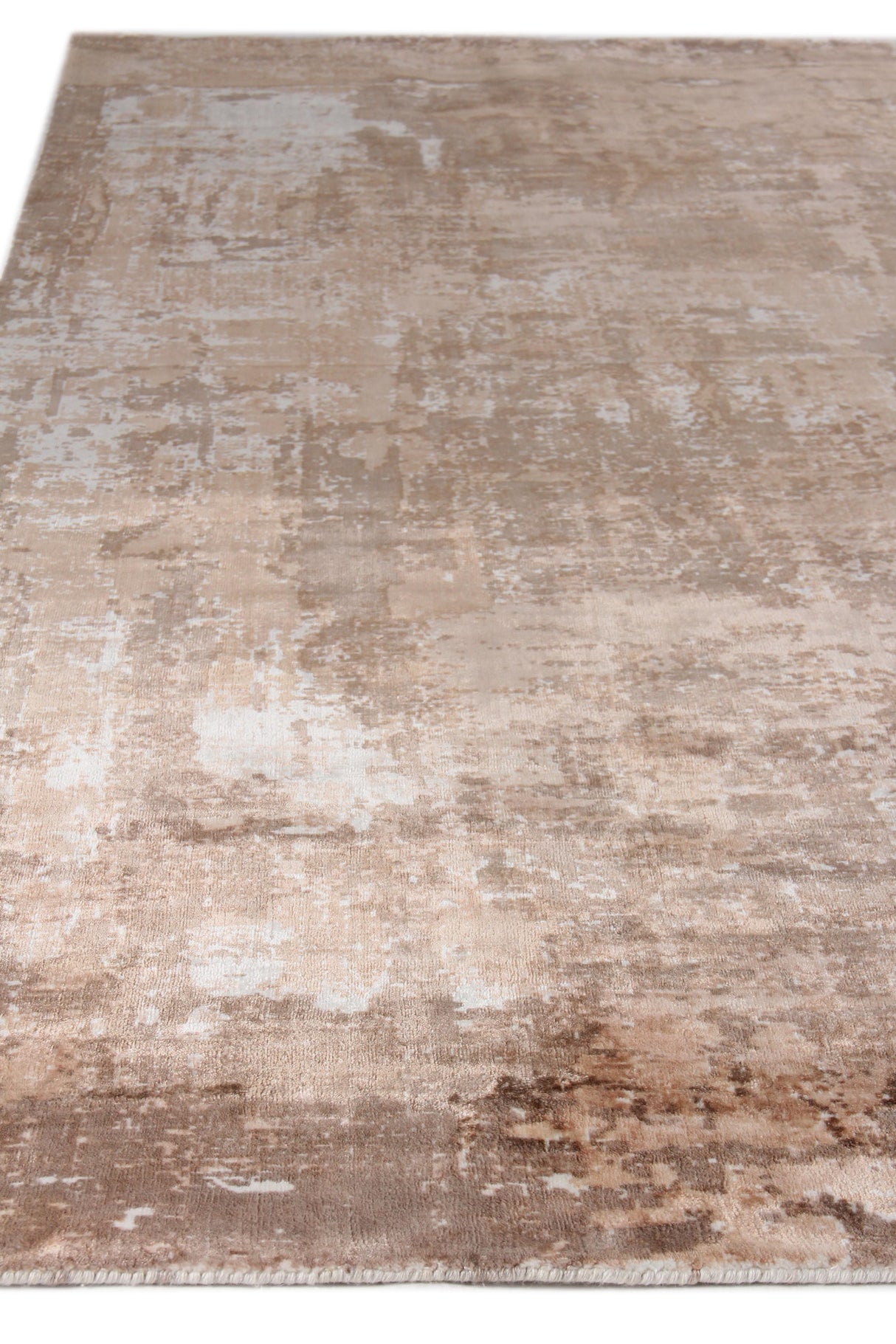Exquisite Rugs Koda Hand Loomed Bamboo Silk in 3378 Beige/Ivory 9' x 12' Area Rug