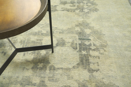 Exquisite Rugs Antique Weave Oushak Hand Knotted New Zealand Wool in 3381 Olive/Multi 10' x 14' Area Rug