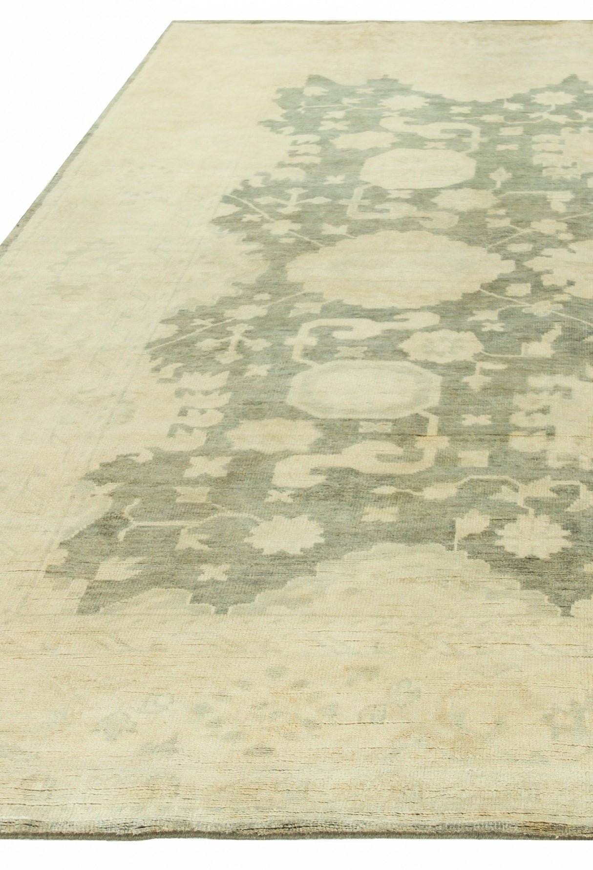 Exquisite Rugs Antique Weave Oushak Hand Knotted New Zealand Wool in 3381 Olive/Multi 10' x 14' Area Rug