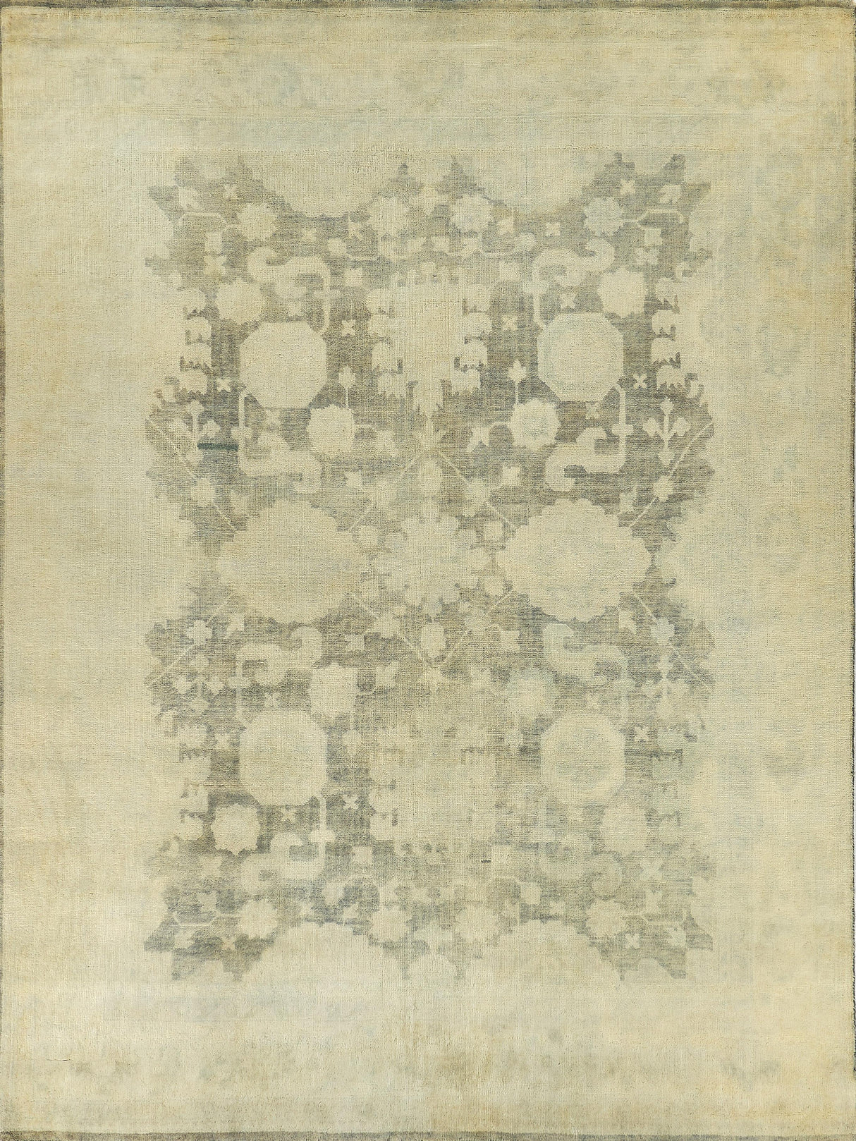 Exquisite Rugs Antique Weave Oushak Hand Knotted New Zealand Wool in 3381 Olive/Multi 6' x 9' Area Rug