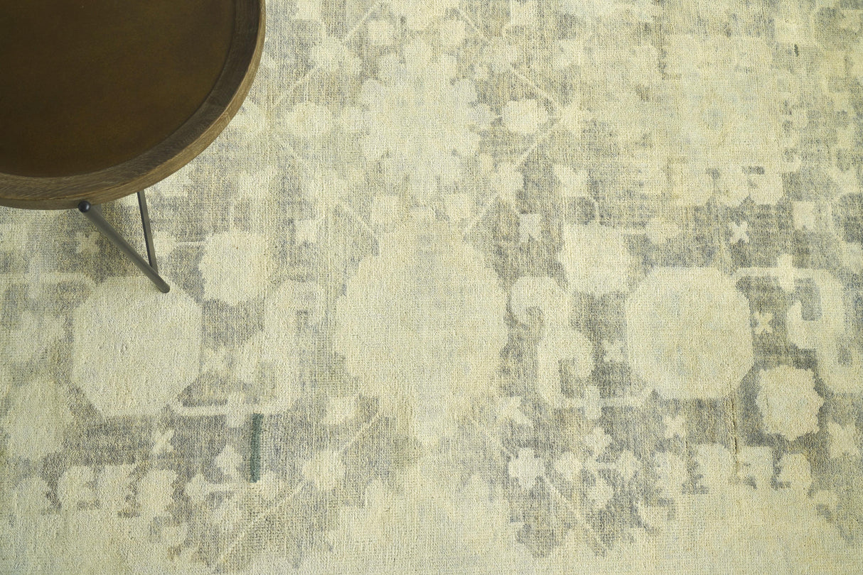 Exquisite Rugs Antique Weave Oushak Hand Knotted New Zealand Wool in 3381 Olive/Multi 6' x 9' Area Rug