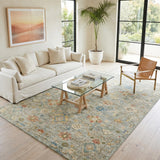 Exquisite Rugs Palazzo Hand-loomed Wool/Bamboo Silk 3390 Light Gray/Gray 3' x 2' Area Rug