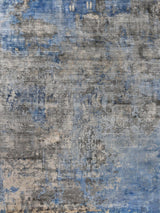 Exquisite Rugs Koda Hand Loomed Bamboo Silk in 3394 Blue/Gray 12' x 15' Area Rug