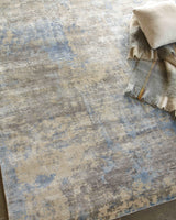 Exquisite Rugs Koda Hand Loomed Bamboo Silk in 3394 Blue/Gray 12' x 15' Area Rug