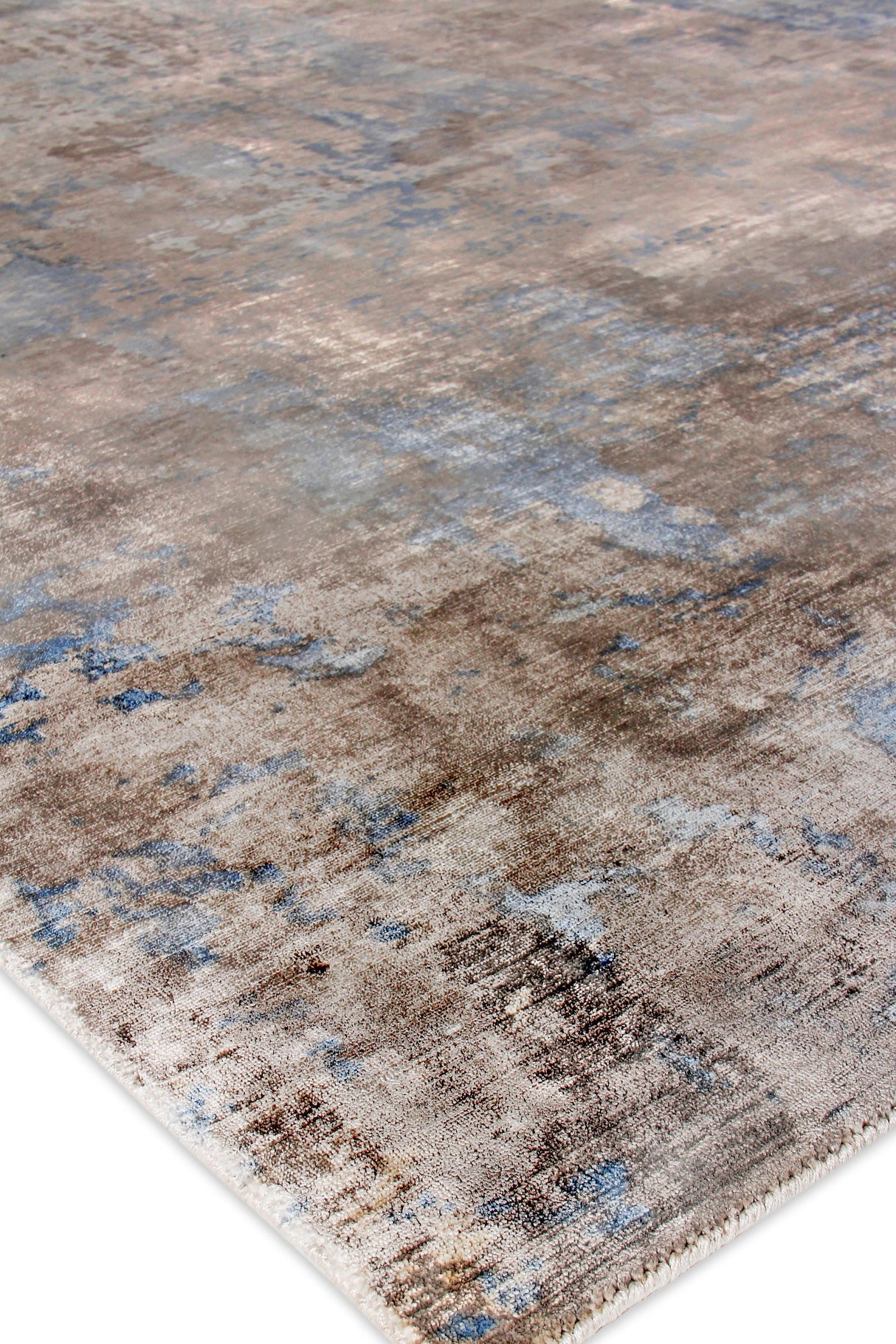 Exquisite Rugs Koda Hand Loomed Bamboo Silk in 3394 Blue/Gray 12' x 15' Area Rug
