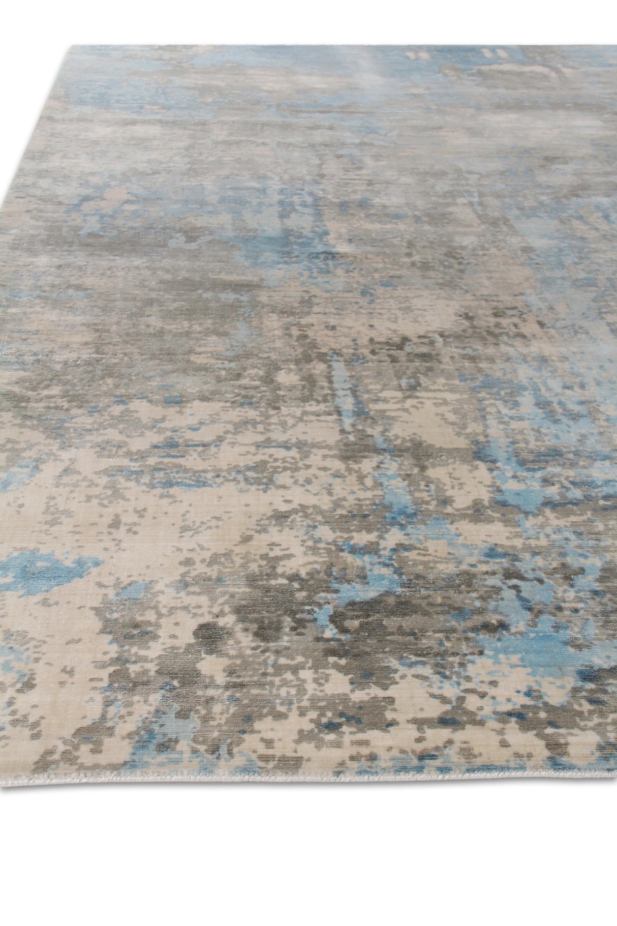 Exquisite Rugs Koda Hand Loomed Bamboo Silk in 3394 Blue/Gray 12' x 15' Area Rug