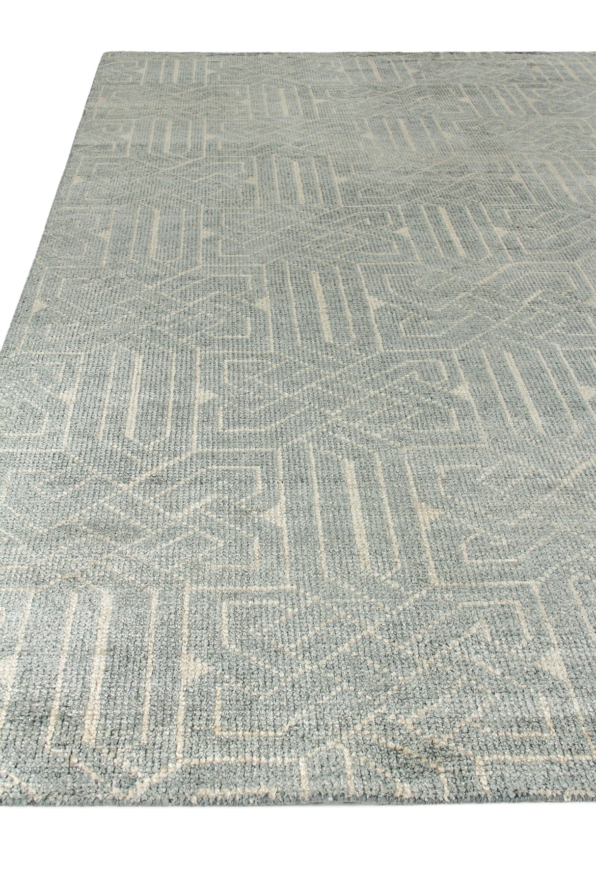 Exquisite Rugs Prague Hand Knotted New Zealand Wool in 3399 Aqua 12' x 15' Area Rug