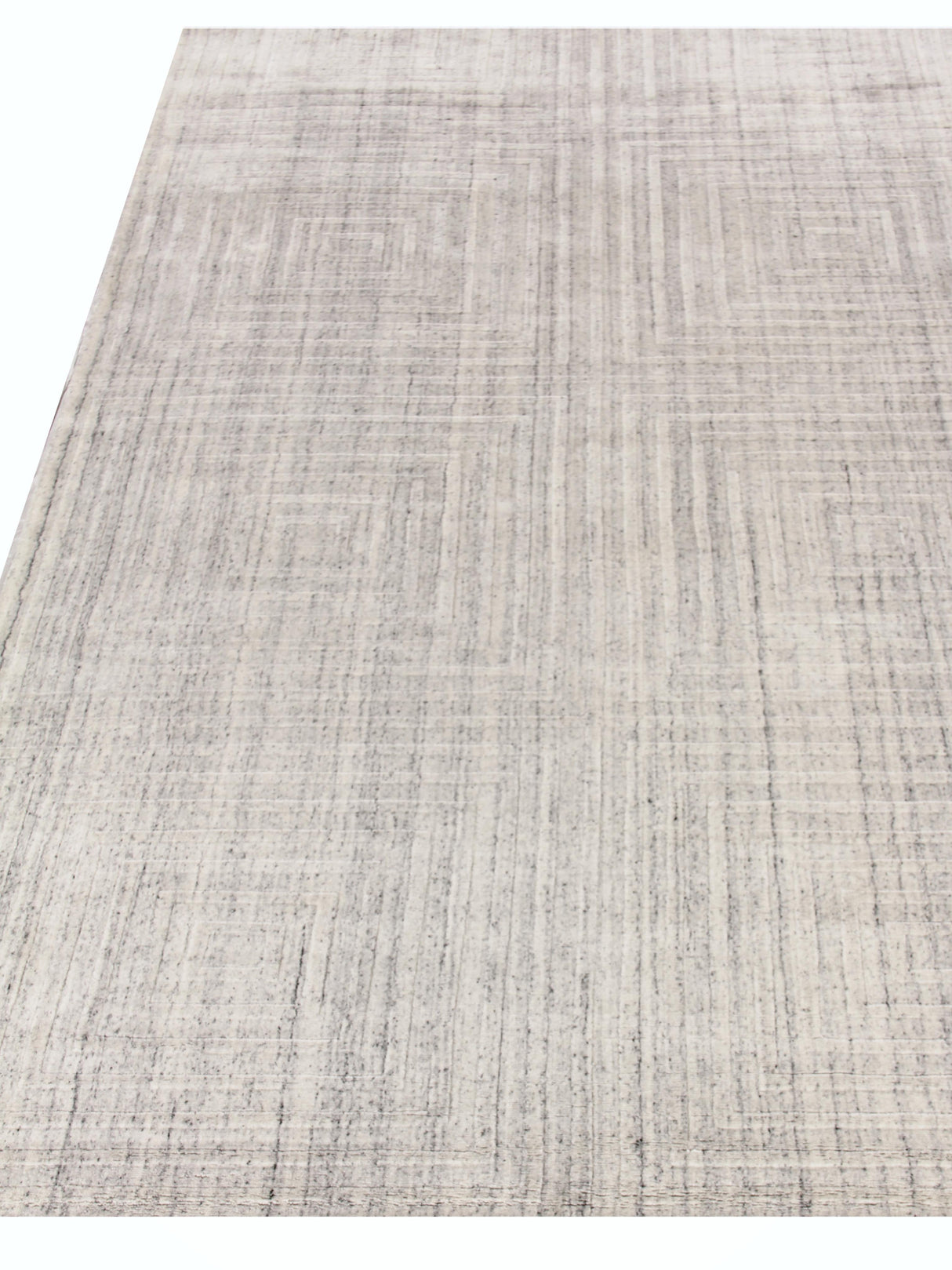 Exquisite Rugs Robin Embossed Hand Loomed Bamboo Silk/Wool in 3407 White 12' x 15' Area Rug