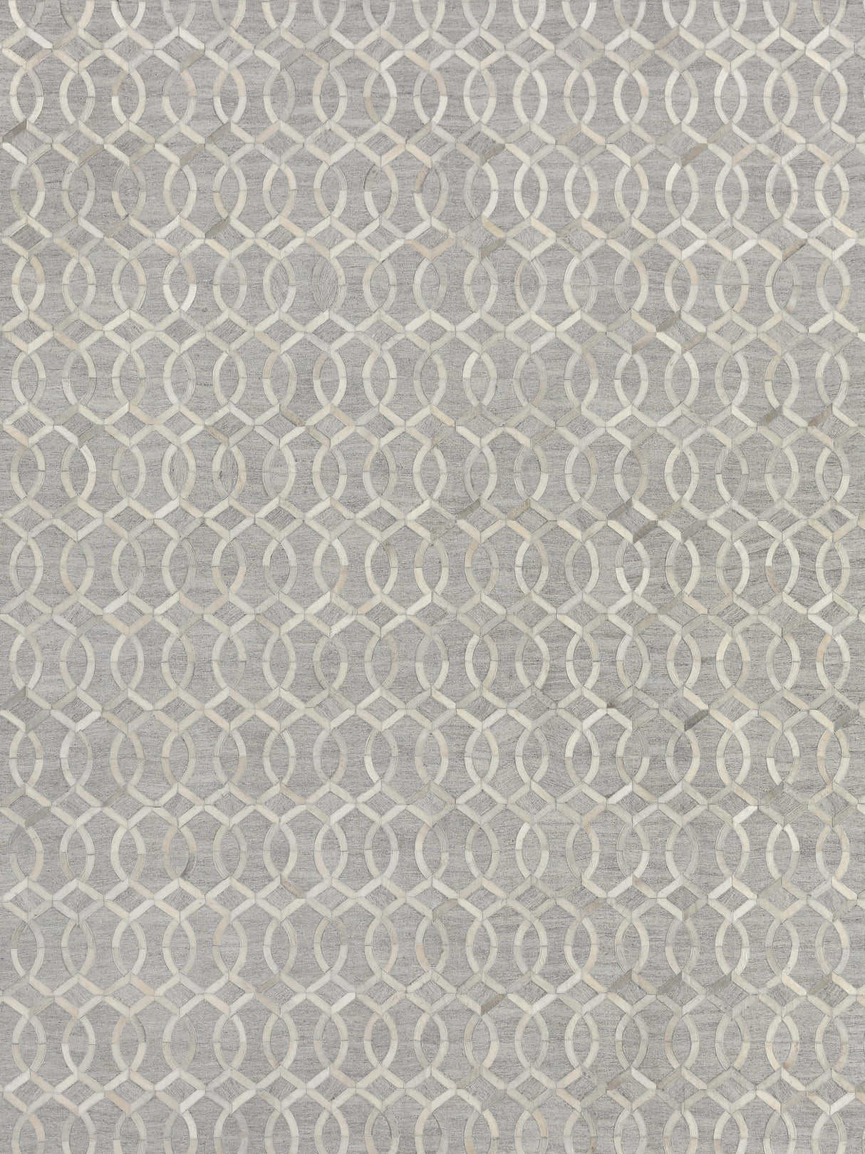 Exquisite Rugs Berlin Hand Tufted Leather/Viscose in 3413 Silver/Ivory 8' x 10' Area Rug