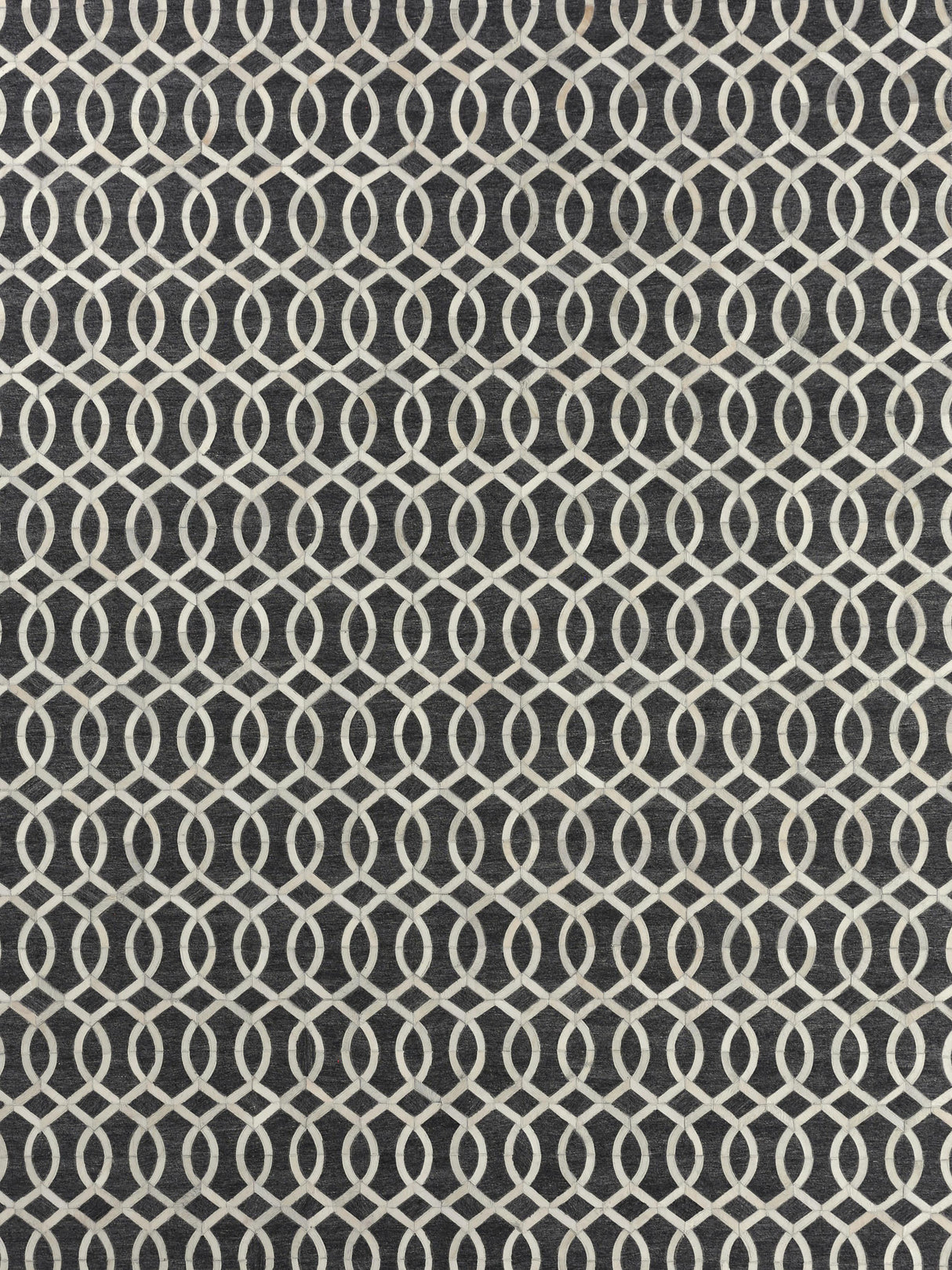 Exquisite Rugs Berlin Hand Tufted Leather/Viscose in 3414 Charcoal/Ivory 5' x 8' Area Rug