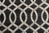 Exquisite Rugs Berlin Hand Tufted Leather/Viscose in 3414 Charcoal/Ivory 5' x 8' Area Rug