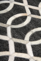 Exquisite Rugs Berlin Hand Tufted Leather/Viscose in 3414 Charcoal/Ivory 8' x 10' Area Rug
