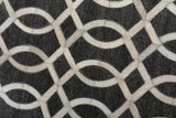Exquisite Rugs Berlin Hand Tufted Leather/Viscose in 3414 Charcoal/Ivory 8' x 10' Area Rug